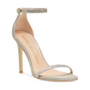 New Stuart Weitzman Nudistcurve 100 Ankle Strap Sandal Sz 8.5